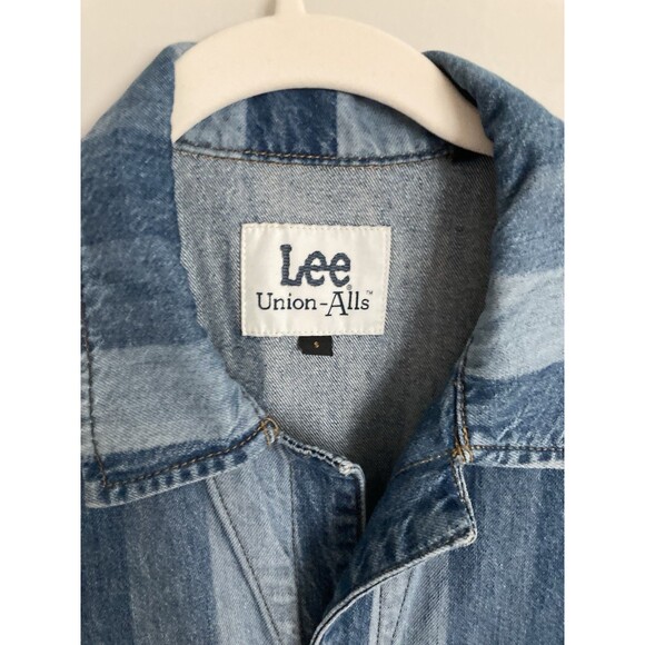 NEW Lee Union-Alls Denim Romper SMALL Striped Shortalls Utility Boho - Picture 3 of 12